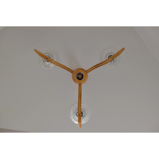 Gold Mid-Century Ceiling Lamp from Drevo Humpolec, 1970s For Sale - Image 8 of 12