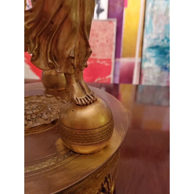 Traditional Antique French Empire Napoleon Crystal Bronze Massive Centerpiece For Sale - Image 3 of 7