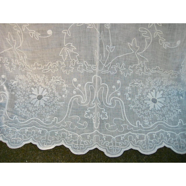 Mid 19th Century Pair of French Embroidered in Fine Cotton Sheer Curtains Napoleon III For Sale - Image 11 of 15