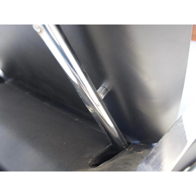 Vintage Black Leather & Steel Chaise Lounge by Massimo Iosa Ghini for Moroso For Sale - Image 11 of 16