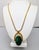 Vintage 1970s Signed Crown Trifari Goldtone Reversible Ivory & Green Enamel Pendant Necklace For Sale In Philadelphia - Image 6 of 10