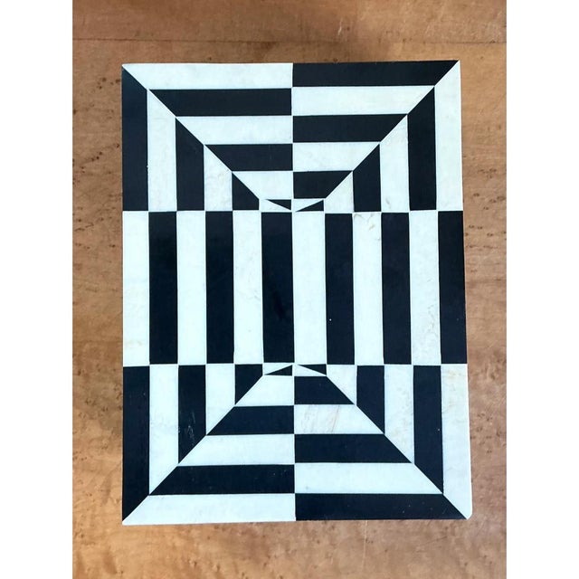Vintage Black and White Bone Box For Sale - Image 10 of 14