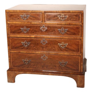 Burton Ching George I Style Burl Elm and Walnut Chest of Drawers For Sale