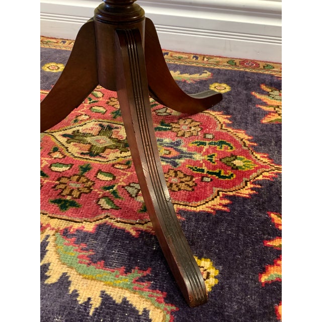 Antique 3 Tier Dumb Waiter Mahogany Wood Side End Table Butler Stand 38.5” For Sale - Image 4 of 12