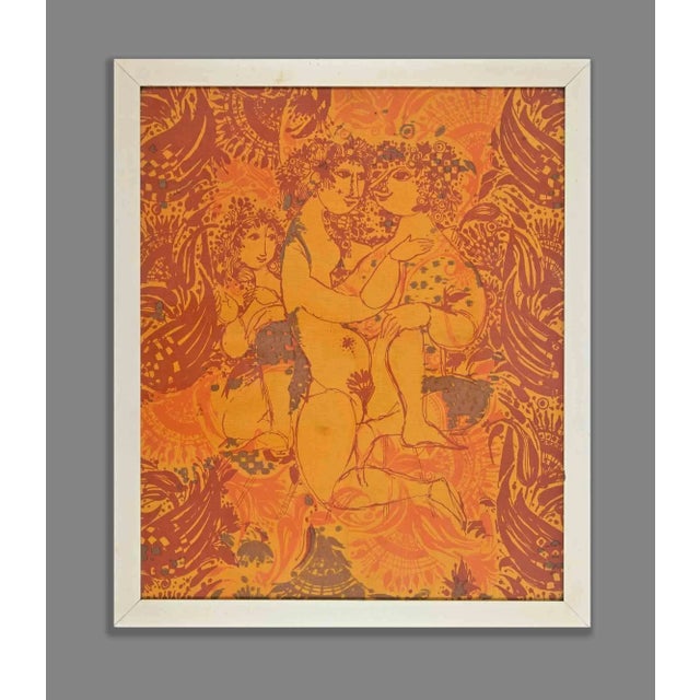 Unknown, Lovers, Mixed Media, 1970s For Sale - Image 4 of 4