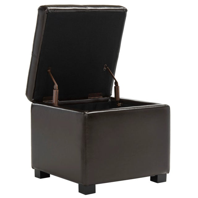 Square Ottoman in Brown & Black For Sale - Image 4 of 10