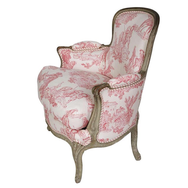French Pair of French Bergère Chairs For Sale - Image 3 of 4