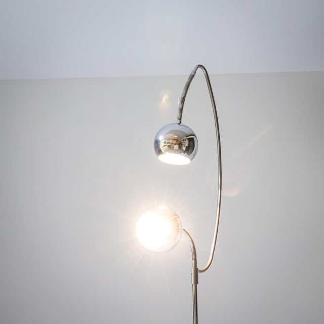 Vintage Italian Chrome Floor Lamp, 1950s For Sale - Image 4 of 10