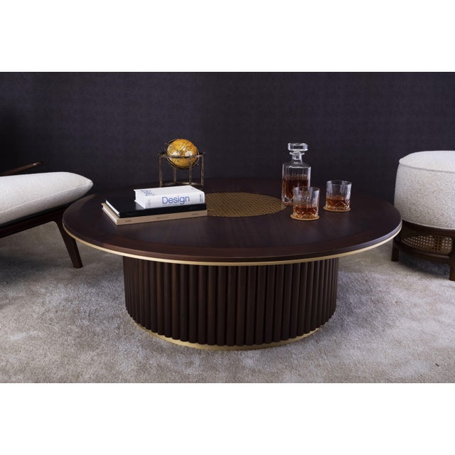 Wood Matthew Round Center Table by Wood Tailors Club For Sale - Image 7 of 8