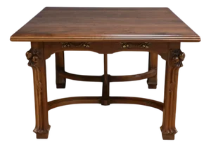 Art Nouveau Extending Table in Walnut