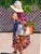 1990s Original Oil Pastel Figurative Painting, Woman in Sun Hat With Southwestern Textiles, Signed (Artists Unknown) For Sale - Image 4 of 6