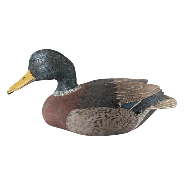 Decorative Mallard Duck Decoy Figurine Signed For Sale - Image 13 of 17