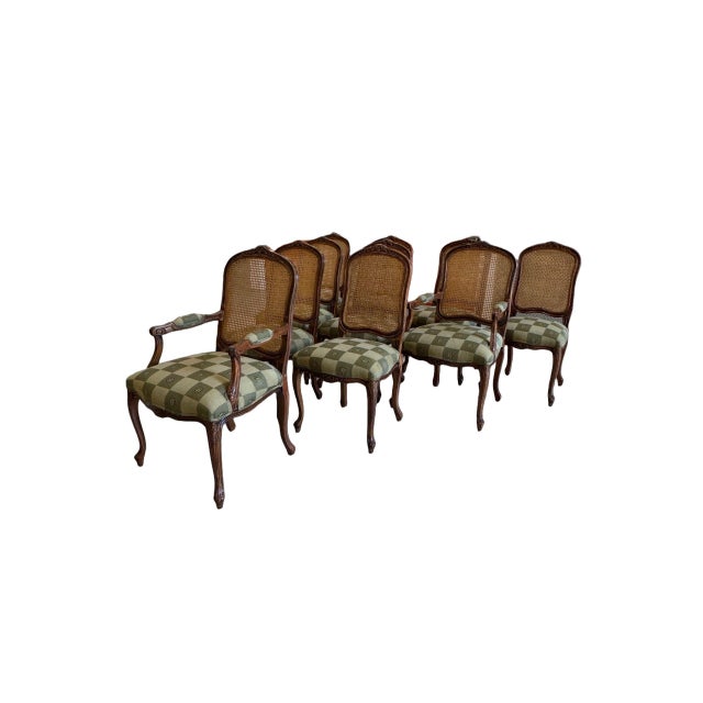 Vintage Louis XV Style Cane Back Dining Chairs - Set of 10 For Sale - Image 4 of 17