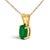 Contemporary 14K Yellow Gold Oval Green Emerald Solitaire Pendant Necklace - 18" Inches For Sale - Image 3 of 5