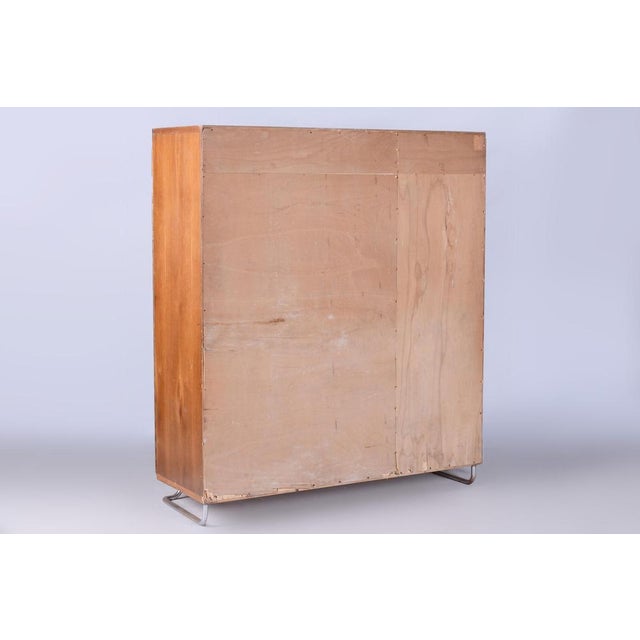 Restored Oak Bauhaus wardrobe. Source: Czechia (Czechoslovakia) Period: 1930-1939 Material: Oak, Chrome-Plated Steel...