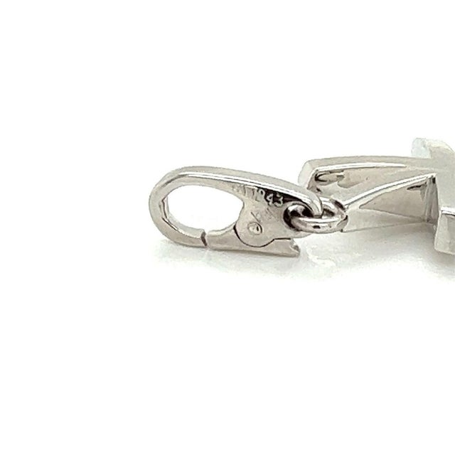 Silver Mid 20th Century Cartier 18k White Gold Star Charm Pendant For Sale - Image 8 of 8