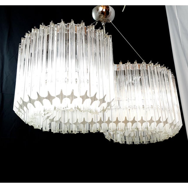 Vintage Murano Chandelier with Its Letter S Shape with Murano Prism Glass, Venice, Italy For Sale - Image 13 of 18