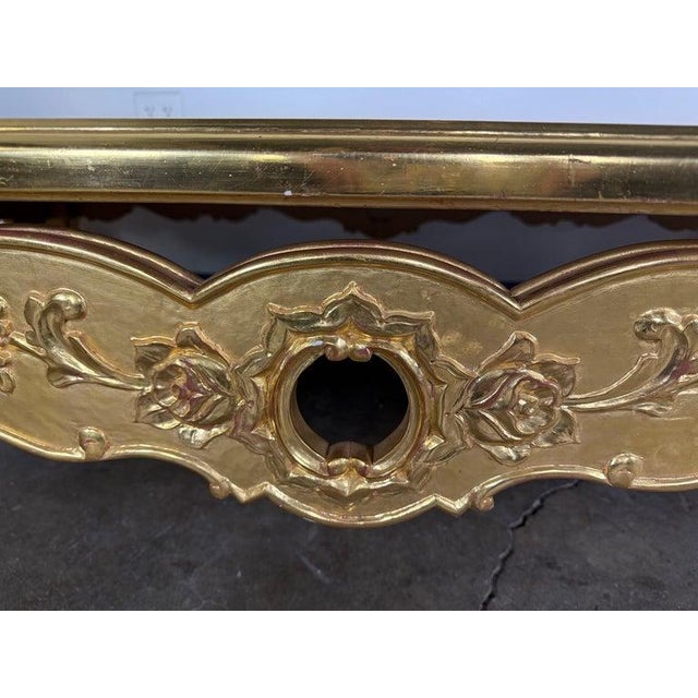 Giltwood Rococo Coffee Table With Antiqued Mirrored Top For Sale - Image 17 of 17