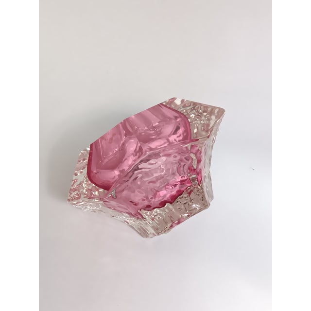 Pink Faceted Murano Glass Bowl For Sale - Image 6 of 7