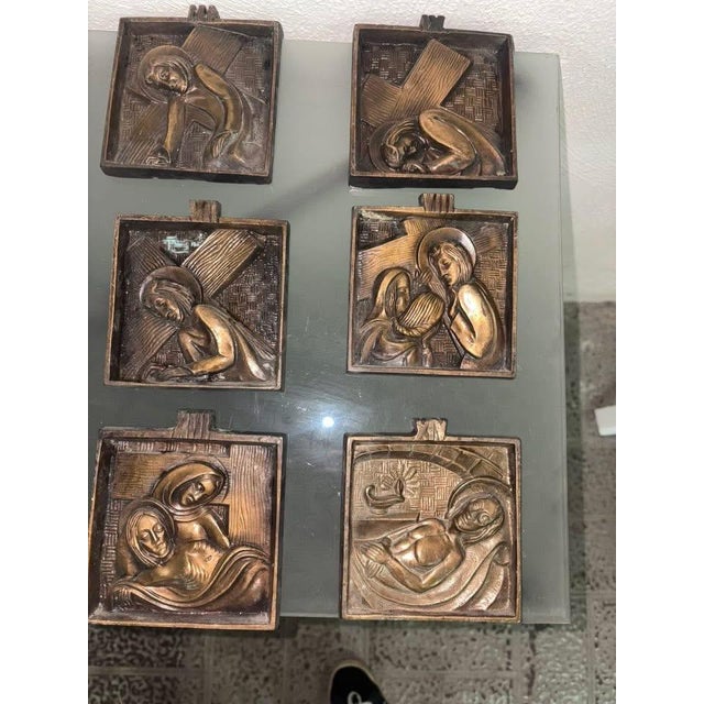Way of the Cross Plaques, 1900s, Set of 12 For Sale - Image 3 of 7