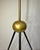 Mid-Century Modern Brass and Black Metal Tripod Floor Lamp with Pleated Shade attributed to Svend Aage Holm Sørensen, Denmark, 1960s For Sale - Image 3 of 9