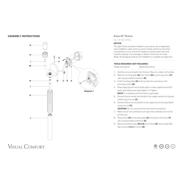 Visual Comfort Windsor Smith for Visual Comfort Signature Arena 20" Sconce in Bronze with White Ribbed Glass For Sale - Image 4 of 5