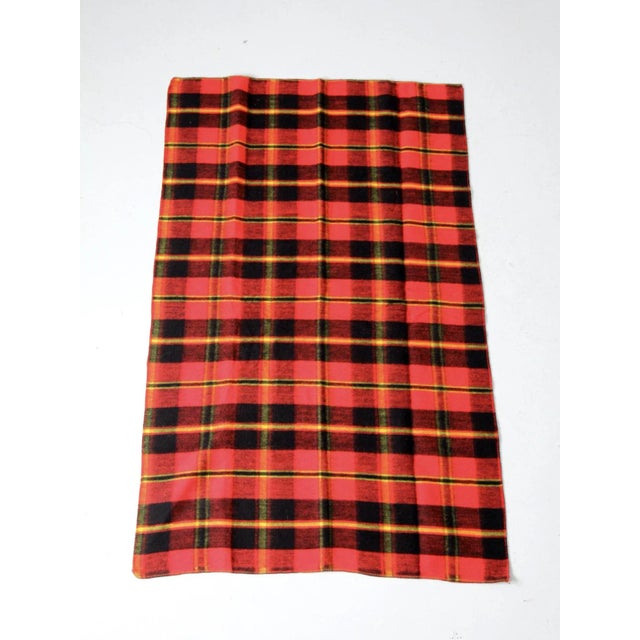 Vintage Plaid Woolen Blanket For Sale - Image 10 of 10
