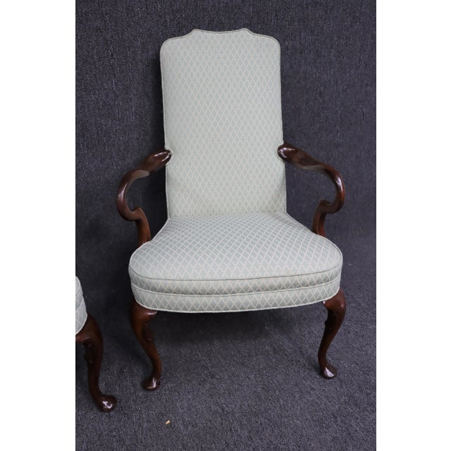 Late 20th Century Queen Anne Cherry Shepherd Crook Arm Chairs - a Pair For Sale - Image 5 of 12