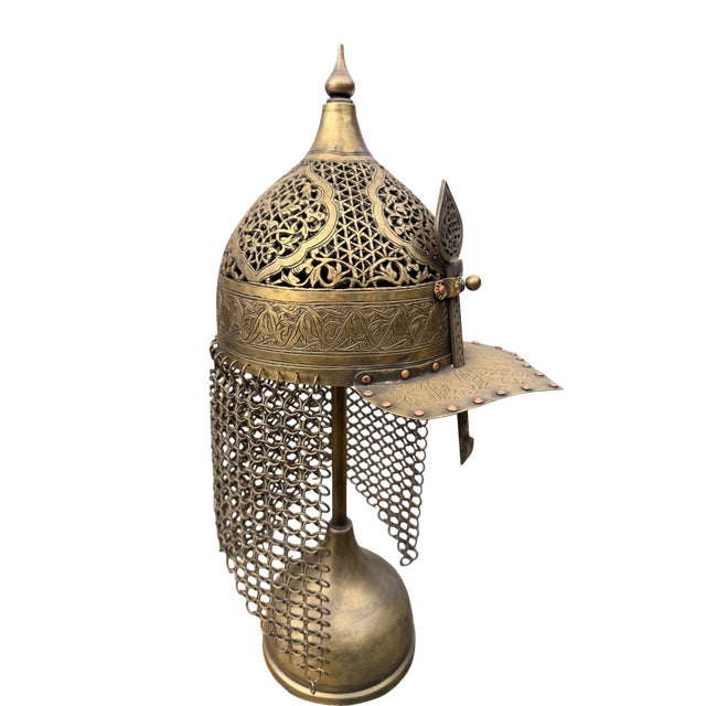 This piece commands attention. Modeled after the historical "Kulah Khud" helmets used by Ottoman and Persian warriors,...