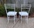 Hollywood Regency Vintage Early to Mid Twentieth Century Wrought Iron Faux Bamboo Petite Side Chairs, a Pair For Sale - Image 3 of 10