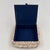 White Vintage Coastal Sailors Valentine Shell Encrusted Trinket Box Blue Interior For Sale - Image 8 of 9