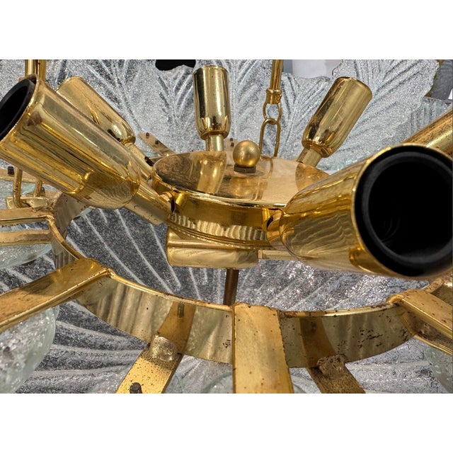 Gold Vintage Pendant Light by Ercole Barovier for Barovier & Toso, 1970s For Sale - Image 8 of 10