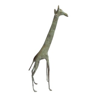 Vintage African Brightly Oxidized Giraffe For Sale