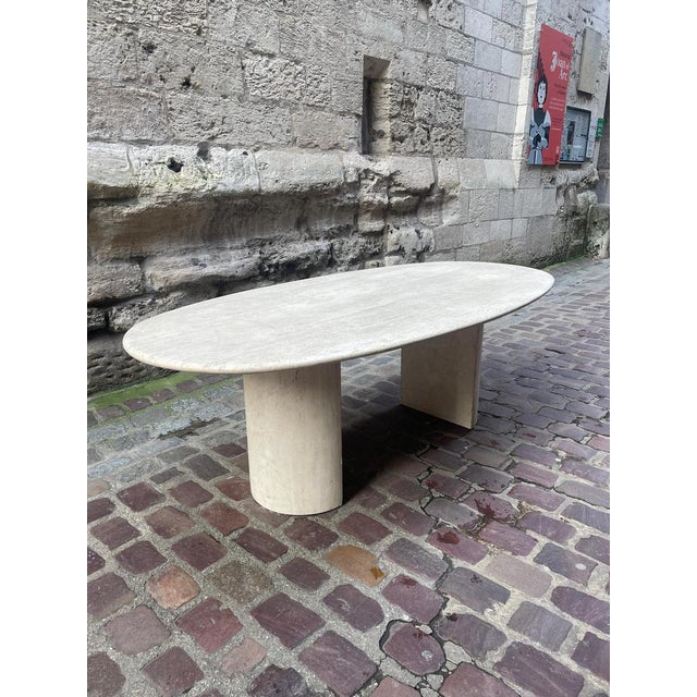 Vintage Brown Travertine Table, 1960s For Sale - Image 4 of 8