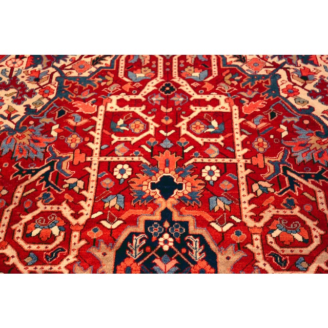 Traditional Nazmiyal Collection Antique Persian Heriz Rug For Sale - Image 3 of 8
