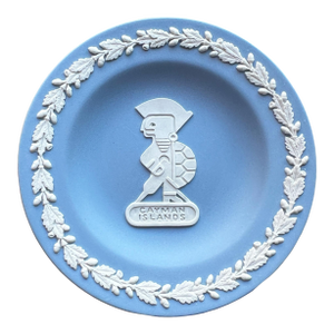 Mid 20th Century Wedgwood Blue Jasperware Cayman Islands Trinket Dish, Eturia Collection