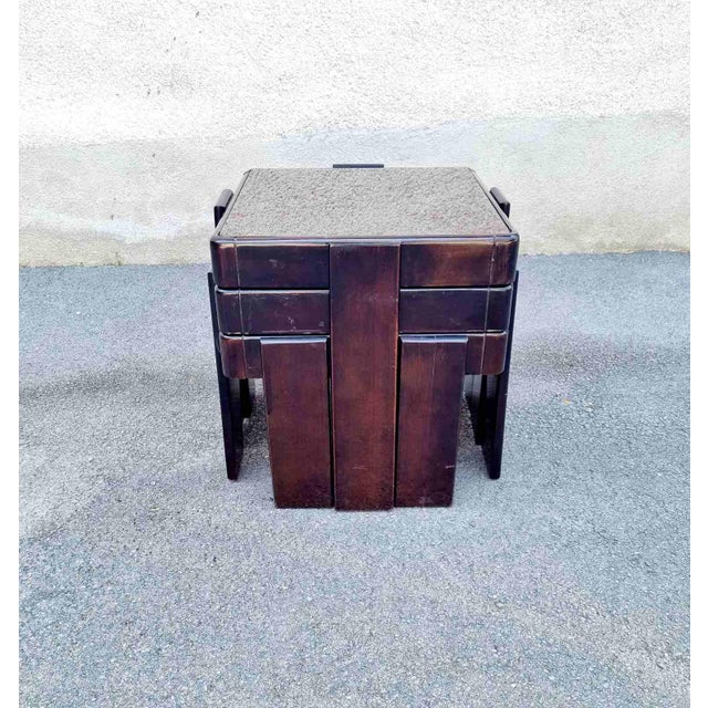 Mid-Century Nesting Tables by Gianfranco Frattini for Meblo, Italy, 1970s, Set of 3, in Very Good conditions. Designed...