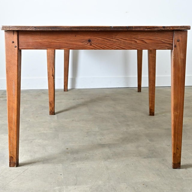 Brown French 19th Century Pine Farm Table For Sale - Image 8 of 12