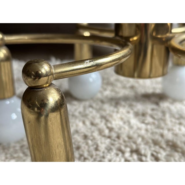 German Gold Metal Ceiling Lamp, 1980s For Sale - Image 17 of 18