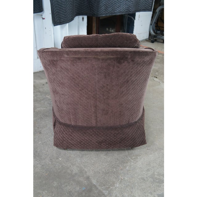 Late 20th Century Edwards Furniture Inc Modern Suede Chaise Lounge Quilted Dark Burgundy Brown For Sale - Image 11 of 13