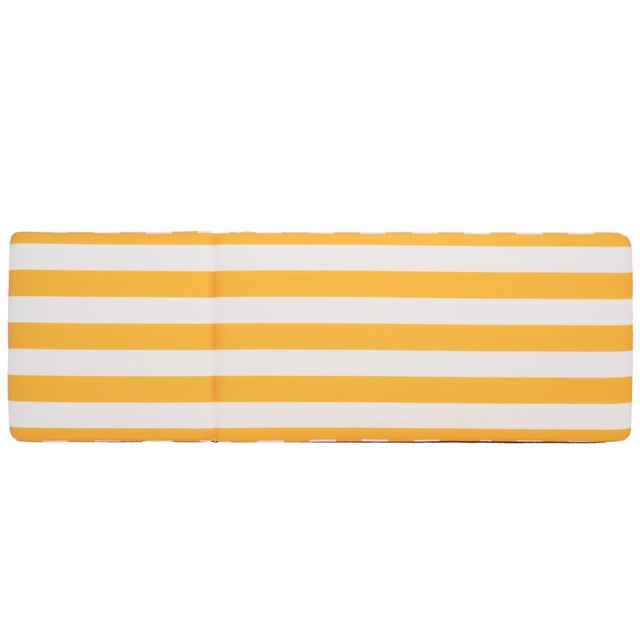 White Gillian Chaise Lounge, Heather Tan/Yellow Stripe For Sale - Image 8 of 12