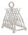 20th Century Vintage Large Silver Plated Crossed Rifles Toast Rack, 1980s For Sale