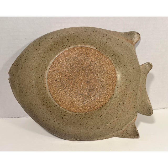 Mid-Century Modern Vintage Coastal Fish Platter Studio Pottery Signed Aprox. dimensions: 12"L x 10"W x 2"H Very good...
