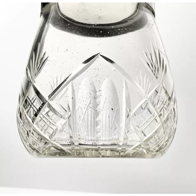 English 1970s English Cut Glass & Stainless Top Tea Caddy Holder For Sale - Image 3 of 7