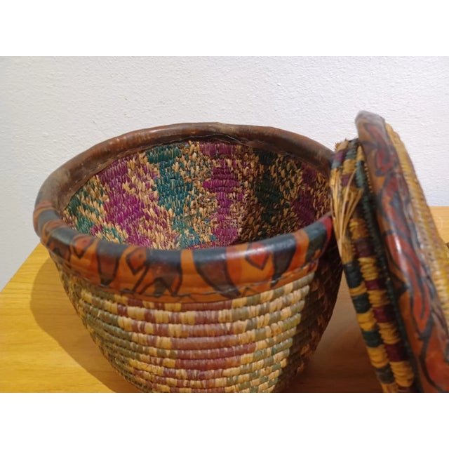 Vintage African Basket With Lid For Sale In Palm Springs - Image 6 of 10