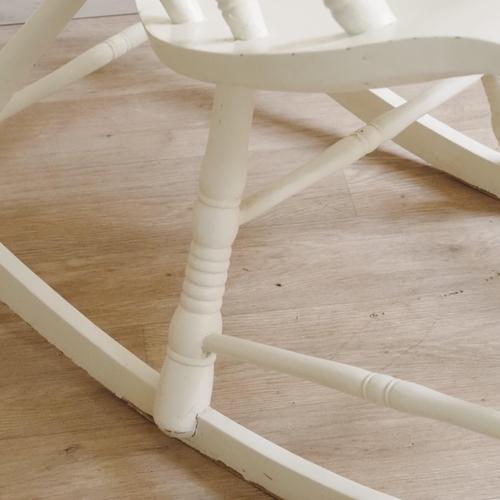 Vintage Windsor-Style White Rocking Chair For Sale - Image 11 of 15