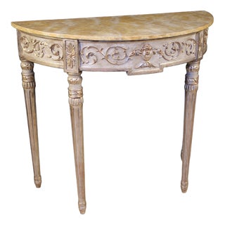 20th Century Italian Louis XVI Lacquered Console Table, 1970s For Sale