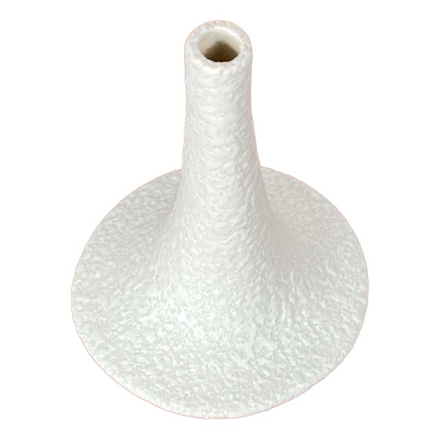 Small Mid-Century Modern German White Sculptural Vase by Peter Müller for Sgrafo Modern, 1960s For Sale