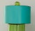 Vintage Stray Dog Design Contemporary Style Handblown Art Glass Lamp With Blue Tole/Metal Drum Shade For Sale - Image 12 of 12