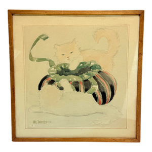 Will Rannells (American, 1892–1982) "Cats and Ribboned Box" Watercolor